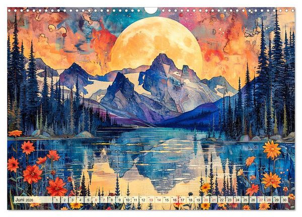 Produktbild: Blumenn&auml;chte im Mondlicht - Poesie des Himmels und der Erde (Wandkalender 2026 DIN A3 quer), CALVENDO Monatskalender