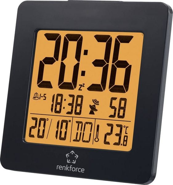 Produktbild: Renkforce 1383425 Funk Wecker Schwarz Alarmzeiten 2