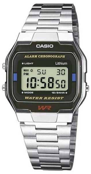 Casio Chronograph Armbanduhr A163WA-1QES (L x B x H) 36.8 x 33 x 9.1 mm Silber Gehäusematerial=Edelstahl Material (Armband)=Edelstahl