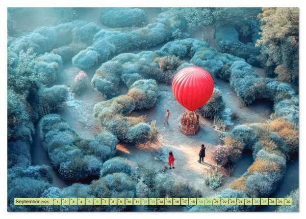Produktbild: Labyrinthe - Der Fantasie (Tischkalender 2026 DIN A5 quer), CALVENDO Monatskalender