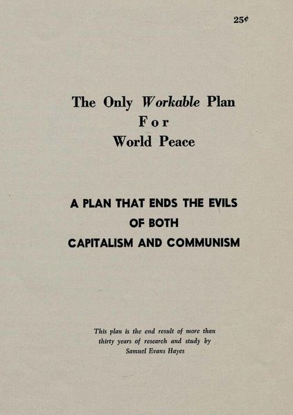 Produktbild: The Only Workable Plan for World Peace