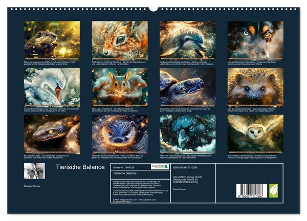 Produktbild: Tierische Balance (hochwertiger Premium Wandkalender 2026 DIN A2 quer), Kunstdruck in Hochglanz