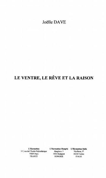 Produktbild: Le ventre, le reve et la raison