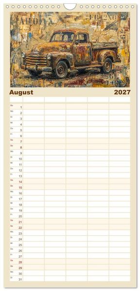 Produktbild: Familienplaner 2027 - Patina und PS mit 5 Spalten (Wandkalender, 21 x 45 cm) CALVENDO
