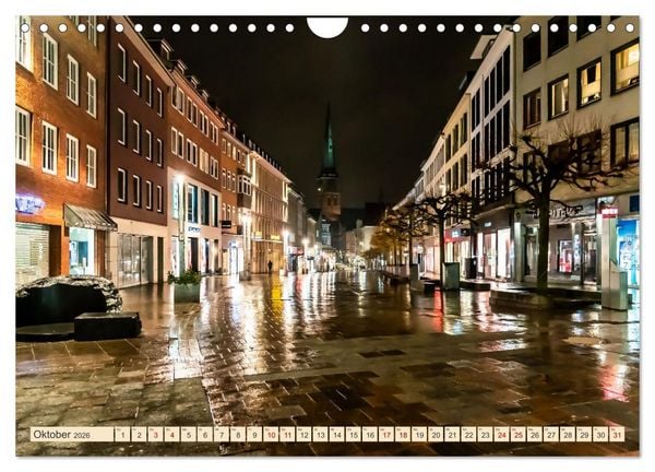 Produktbild: L&uuml;beck bei Nacht (Wandkalender 2026 DIN A4 quer), CALVENDO Monatskalender