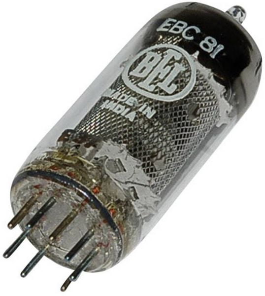 Produktbild: BTB Vertrieb EBC 81 = 6 BD 7 A Elektronenr&ouml;hre Doppeldiode-Triode 250 V 1 A Polzahl: 9 Sockel: Noval Inhalt 1 St.