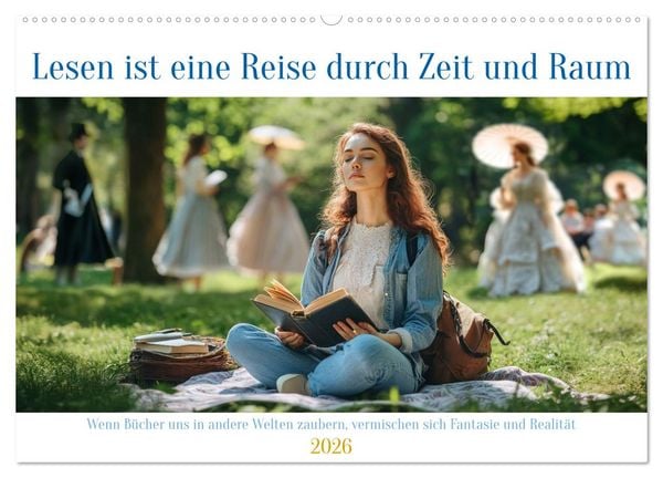 Produktbild: Lesen ist eine Reise durch Zeit und Raum (Wandkalender 2026 DIN A2 quer), CALVENDO Monatskalender