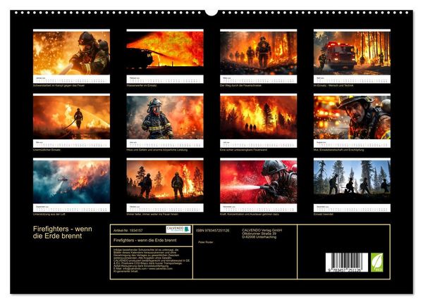 Produktbild: Firefighters - wenn die Erde brennt (hochwertiger Premium Wandkalender 2026 DIN A2 quer), Kunstdruck in Hochglanz