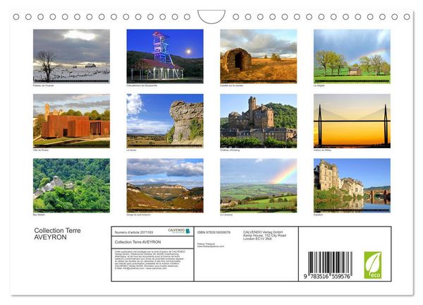 Produktbild: Collection Terre AVEYRON (Calendrier mural 2026 DIN A4 vertical), CALVENDO calendrier mensuel
