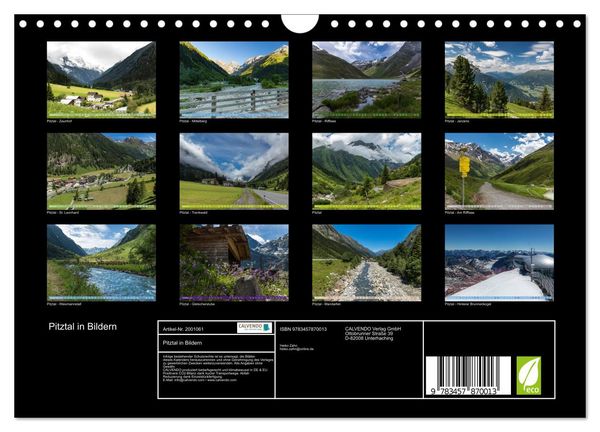 Produktbild: Pitztal in Bildern (Wandkalender 2026 DIN A4 quer), CALVENDO Monatskalender