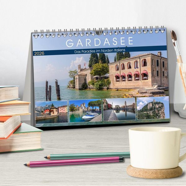 Produktbild: Gardasee, das Paradies im Norden Italiens (Tischkalender 2026 DIN A5 quer), CALVENDO Monatskalender