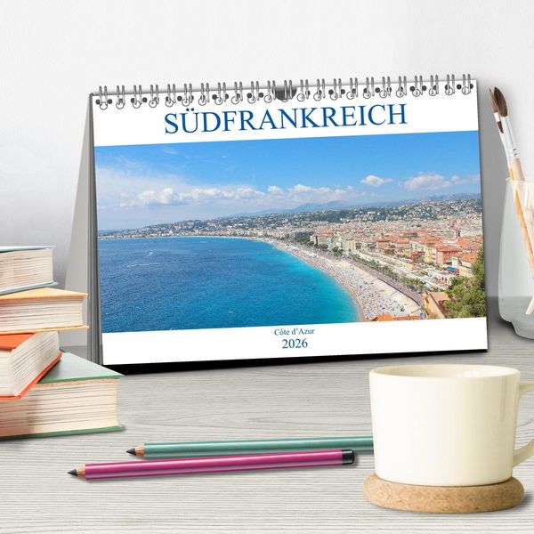 Produktbild: S&uuml;dfrankreich - C&ocirc;te d&rsquo;Azur (Tischkalender 2026 DIN A5 quer), CALVENDO Monatskalender