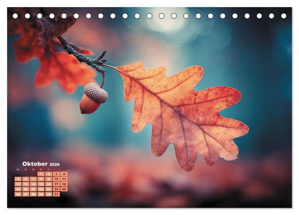 Produktbild: Herbstgefl&uuml;ster - Farben, die vom Wind erz&auml;hlen (Tischkalender 2026 DIN A5 quer), CALVENDO Monatskalender