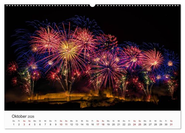 Produktbild: Feuerwerke - Kunstwerke am Himmel (Wandkalender 2026 DIN A2 quer), CALVENDO Monatskalender