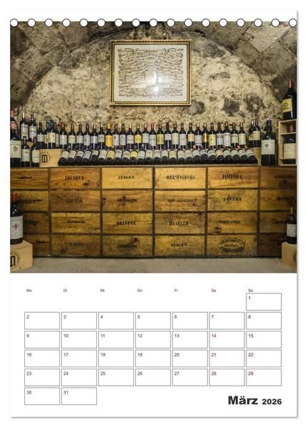 Produktbild: Weinkalender - f&uuml;r Kenner und Genie&szlig;er (Tischkalender 2026 DIN A5 hoch), CALVENDO Monatskalender