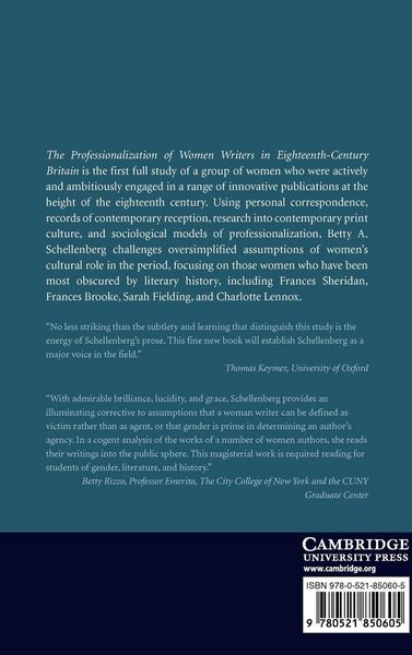 Produktbild: The Professionalization of Women Writers in Eighteenth-Century Britain