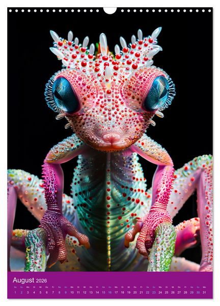 Produktbild: Neon-Evolution - Fluoreszierende Fantasietiere der KI-Welt (Wandkalender 2026 DIN A3 hoch), CALVENDO Monatskalender