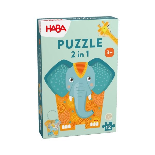 Produktbild: Puzzle 2in1 Elefant