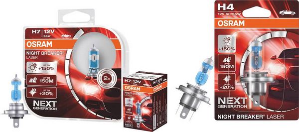 Produktbild: Osram Automotive 64193NL-1BL Halogen Leuchtmittel Night Breaker&reg; Laser Next Generation H4 60/55 W 12 V