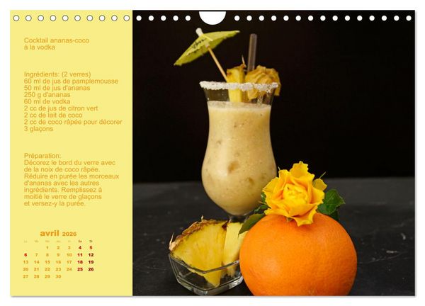 Produktbild: Cocktails de vodka Fascination (Calendrier mural 2026 DIN A4 vertical), CALVENDO calendrier mensuel