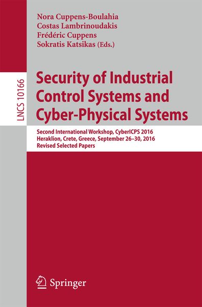 Produktbild: Security of Industrial Control Systems and Cyber-Physical Systems