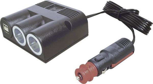 ProCar 67325501 Zigarettenanzünder-Verteiler Anzahl Zigarettenkupplungen 2 x Schnittstellen: USB 2 x Belastbarkeit Strom