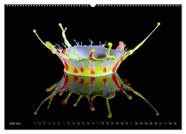 Produktbild: Wassertropfen Kunst Fotografie (hochwertiger Premium Wandkalender 2026 DIN A2 quer), Kunstdruck in Hochglanz