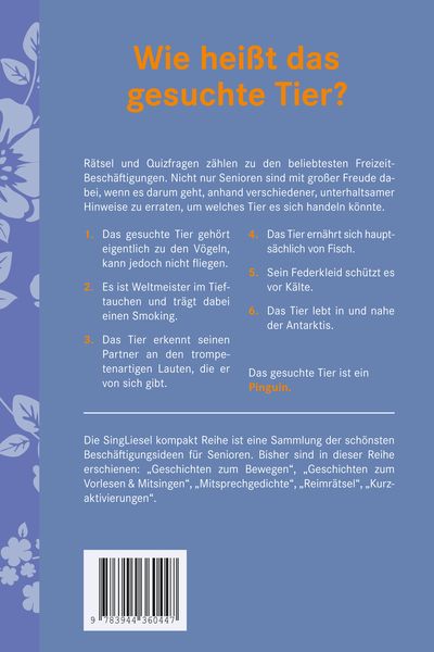 Produktbild: Umschreibungen Tiere. Ged&auml;chtnistraining und Rate-Spiel f&uuml;r Senioren. Auch mit Demenz.