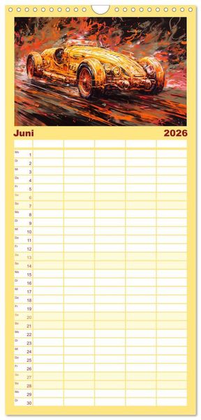Produktbild: Familienplaner 2026 - Neon Speed mit 5 Spalten (Wandkalender, 21 x 45 cm) CALVENDO