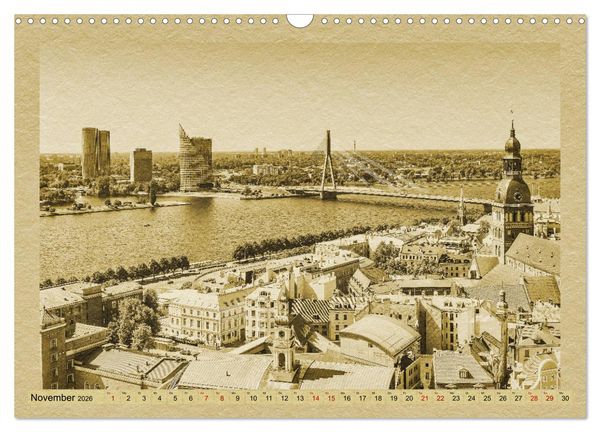 Produktbild: Riga &ndash; Ein Kalender im Zeitungsstil (Wandkalender 2026 DIN A3 quer), CALVENDO Monatskalender