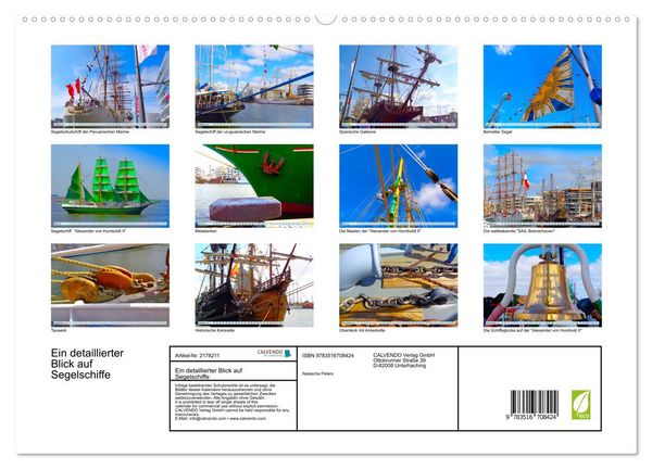 Produktbild: Ein detaillierter Blick auf Segelschiffe (hochwertiger Premium Wandkalender 2026 DIN A2 quer), Kunstdruck in Hochglanz