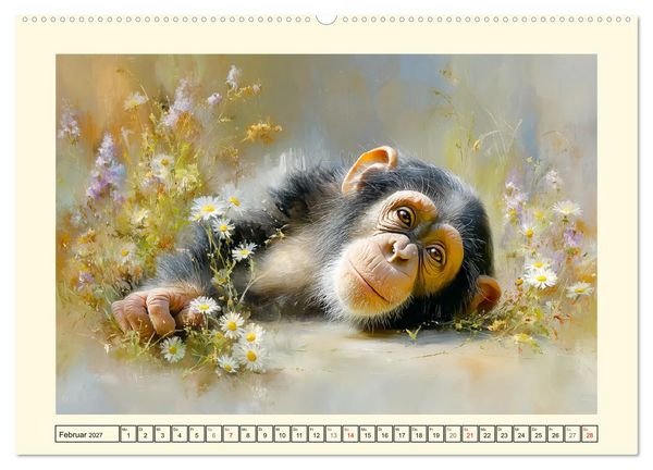 Produktbild: Schimpansen. Freude und Abenteuer im Dschungelreich (Wandkalender 2027 DIN A2 quer), CALVENDO Monatskalender