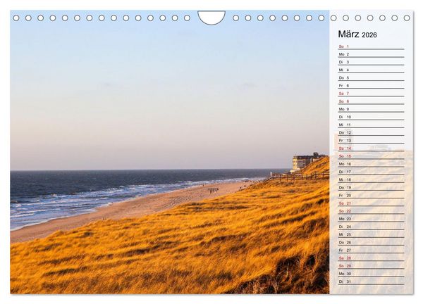 Produktbild: Sylt - Magie der Abendstunden (Wandkalender 2026 DIN A4 quer), CALVENDO Monatskalender