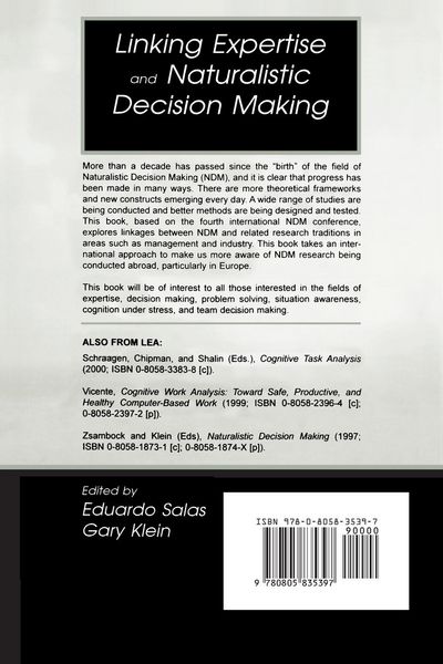 Produktbild: Linking Expertise and Naturalistic Decision Making
