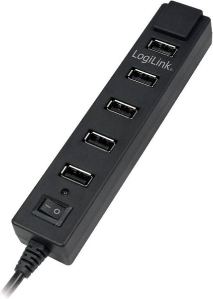 LogiLink UA0124 7 Port USB 2.0-Hub Schwarz