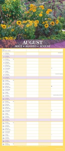 Gärten 2026 Familienplaner - Wandkalender - Familienkalender - 19,5x45