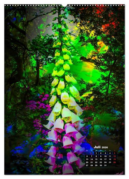 Produktbild: Bl&uuml;hende Fantasie - Digitalkunst (hochwertiger Premium Wandkalender 2026 DIN A2 hoch), Kunstdruck in Hochglanz