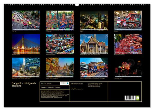 Produktbild: Bangkok - K&ouml;nigreich Thailand (Wandkalender 2026 DIN A2 quer), CALVENDO Monatskalender