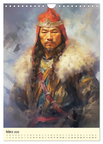 Produktbild: Fantasy-Krieger der Mongolei. Inspiriert von Dschingis Khan (Wandkalender 2026 DIN A4 hoch), CALVENDO Monatskalender