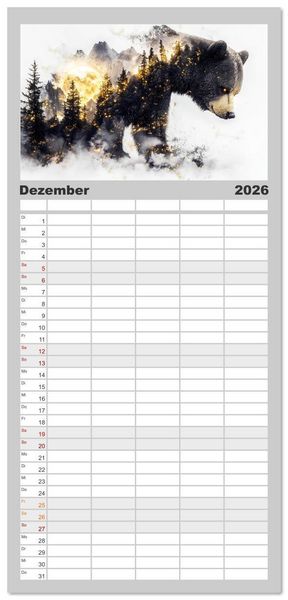 Produktbild: Familienplaner 2026 - W&auml;chter des Zauberwaldes mit 5 Spalten (Wandkalender, 21 x 45 cm) CALVENDO