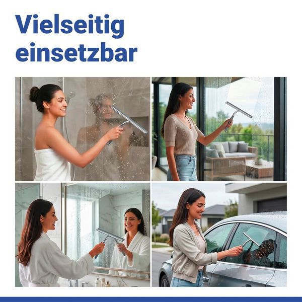 Produktbild: Duschabzieher Mod. Cave, aus rostfreiem Edelstahl & Silikon