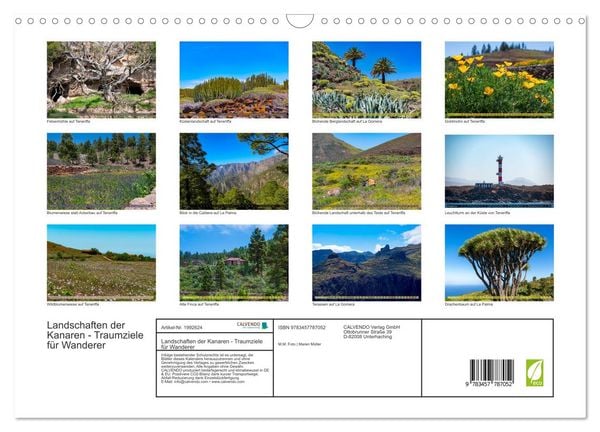 Produktbild: Landschaften der Kanaren - Traumziele f&uuml;r Wanderer (Wandkalender 2026 DIN A3 quer), CALVENDO Monatskalender