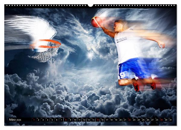 Produktbild: Basketball Fantasiewelten (hochwertiger Premium Wandkalender 2026 DIN A2 quer), Kunstdruck in Hochglanz