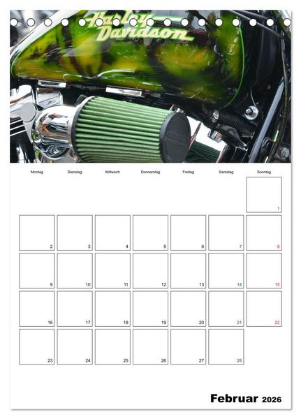 Produktbild: Harley Davidson Familienplaner (Tischkalender 2026 DIN A5 hoch), CALVENDO Monatskalender