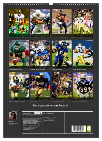 Produktbild: Trendsport American Football (hochwertiger Premium Wandkalender 2026 DIN A2 hoch), Kunstdruck in Hochglanz