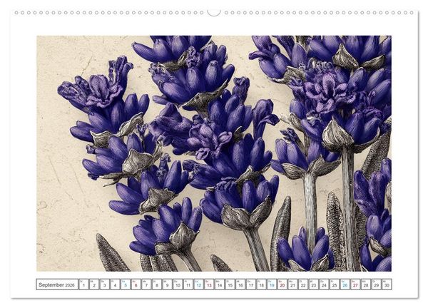 Produktbild: Florale Meisterwerke (hochwertiger Premium Wandkalender 2026 DIN A2 quer), Kunstdruck in Hochglanz