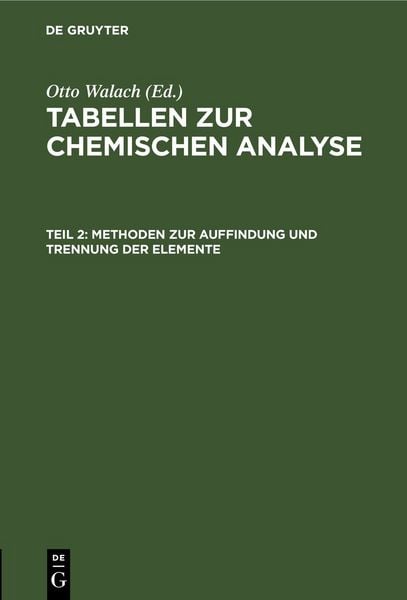 Produktbild: Methoden zur Auffindung und Trennung der Elemente