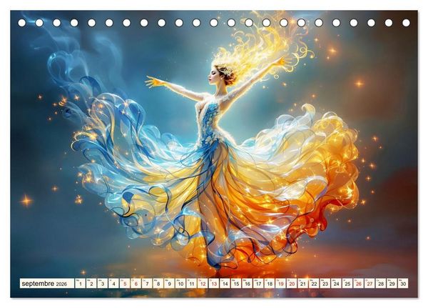 Produktbild: &Eacute;l&eacute;gance captivante (Calendrier de bureau 2026 DIN A5 vertical), CALVENDO calendrier mensuel