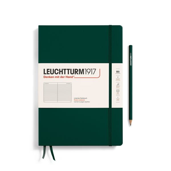 Produktbild: LEUCHTTURM1917 Notizbuch Composition (B5), Hardcover, 219 nummerierte Seiten, Forest Green, Liniert