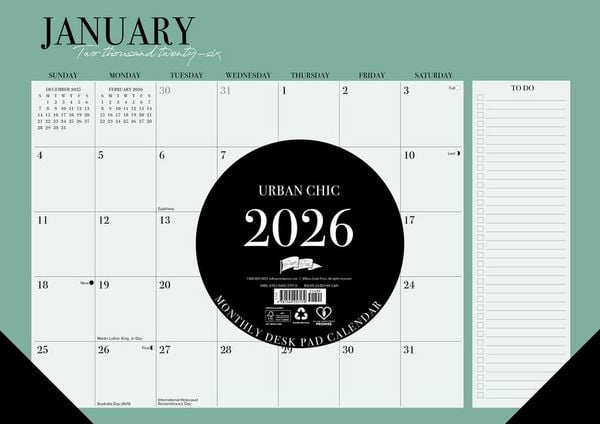 Produktbild: Urban Chic 2026 17 X 12 Small Monthly Deskpad